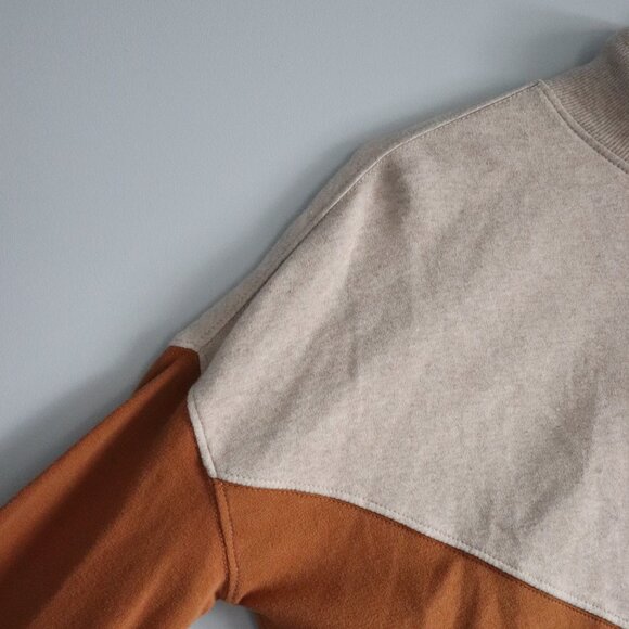 Pact Airplane Organic Cotton Medium Colorblock Mock Neck Pullover Sweater - Picture 4 of 12